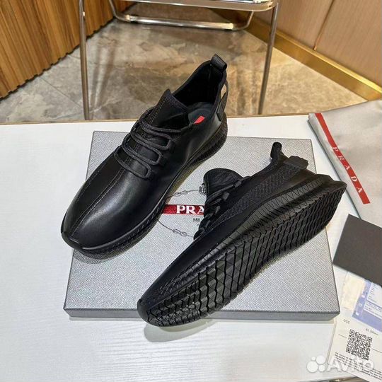 Мужские кроссовки Prada натуральная кожа