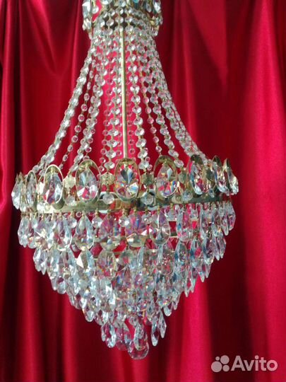 Хрустальная люстра СССР винтажная