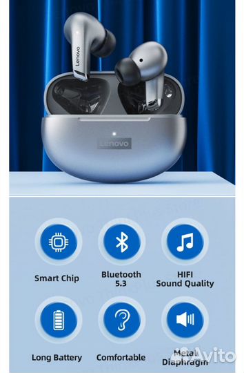 Беспроводные bluetooth наушники Lenovo LP5