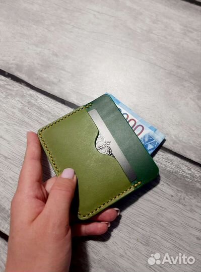 Мини картхолдер ручная работа кожа