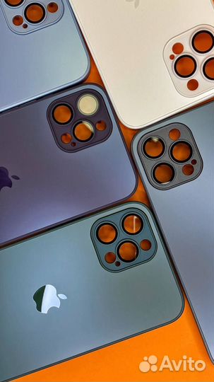 Чехол матовый стеклянный для Apple iPhone