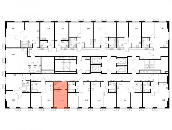 Квартира-студия, 20,1 м², 18/33 эт.