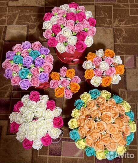 Букет из мыльных роз