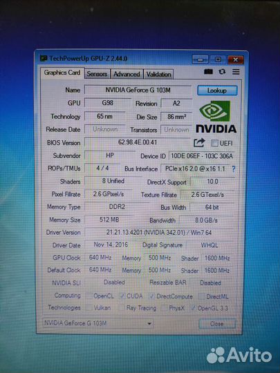 Hp compaq T3400/3gb/GF103m