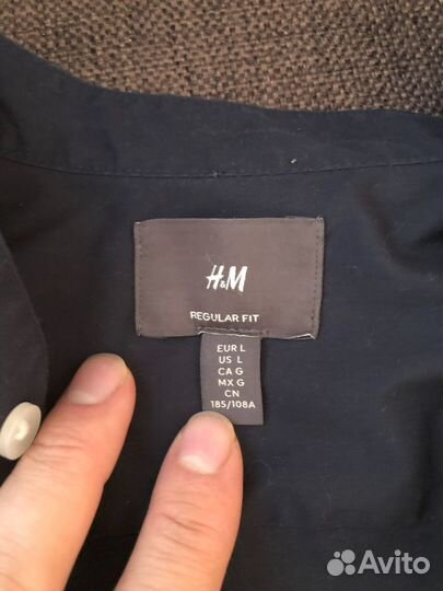 Мужская рубашка h&m синяя