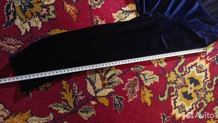 Платье бархатное синее