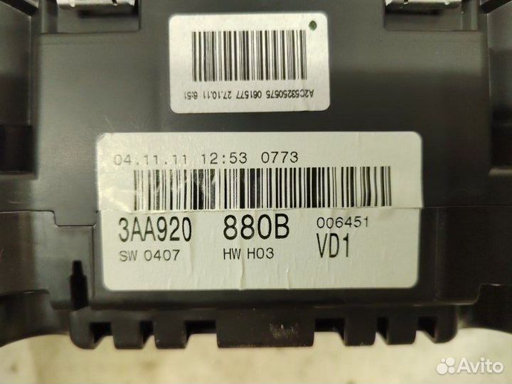 Панель приборов Volkswagen Passat B7 CDA 2012