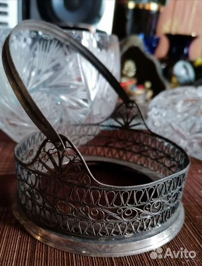 Подставка для сахарницы скань мельхиор