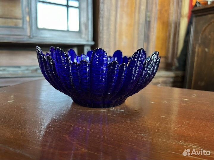 Салатник синее стекло