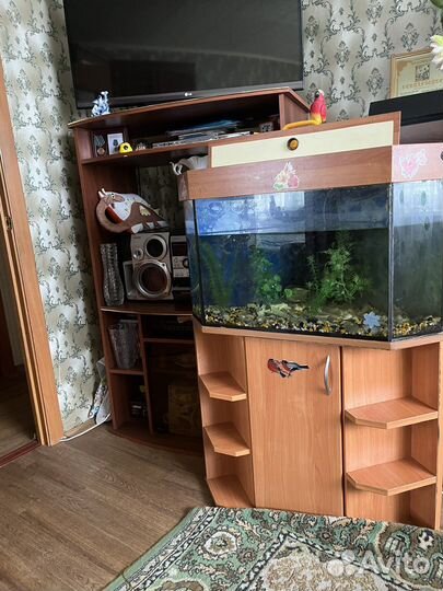 Аквариум с тумбой угловой