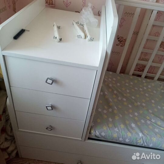 Детская кроватка трансформер с комодом