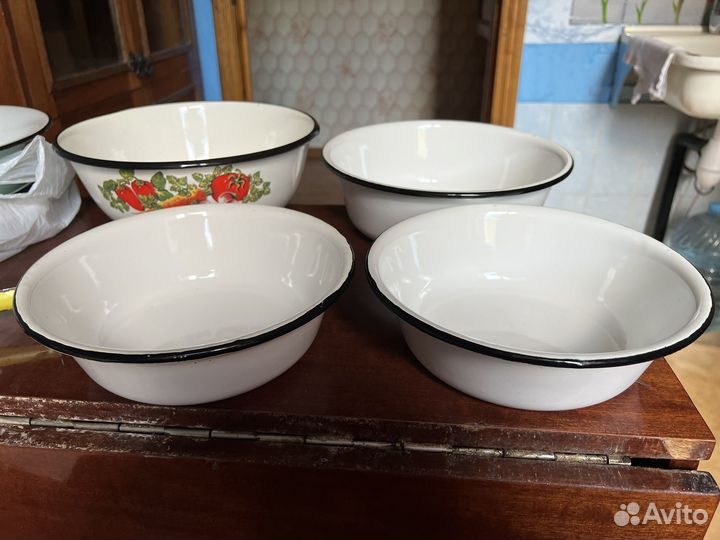 Посуда эмалированная, казанки, тазы алюминиевые