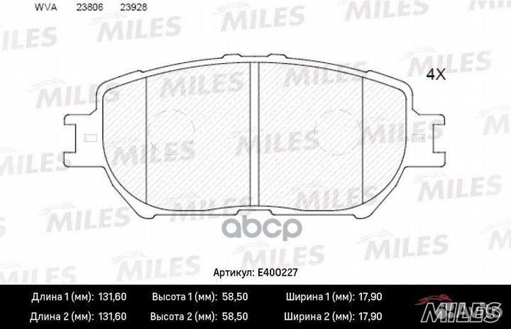 Колодки тормозные toyota camry (V30 ) 2.4/3.0