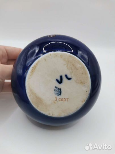 Ваза Колосья Кобальт лфз СССР (Ч)