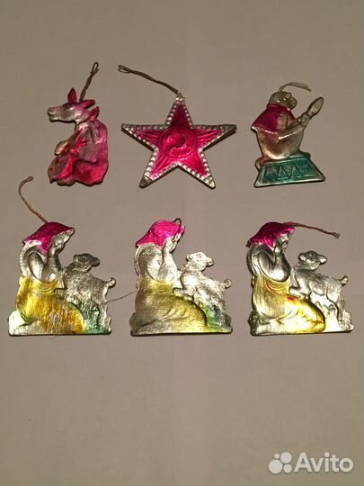 Ёлочные игрушки картонные Алёнушка «Квартет» и др