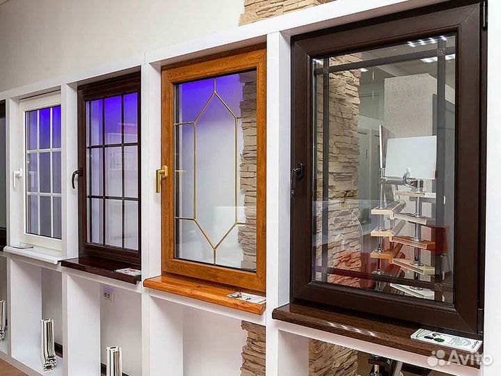 Ремонт окон, стеклопакет Однокамерный RAL85099