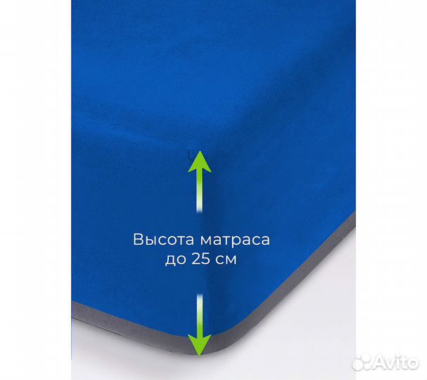 Простынь GoodNight Трикотаж 140х200х20 Лазурный на