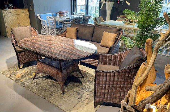 Плетеная мебель из эко ротанга для гостиницы