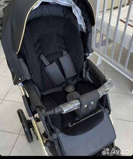 Коляска 2 в 1 adamex chantal золотая