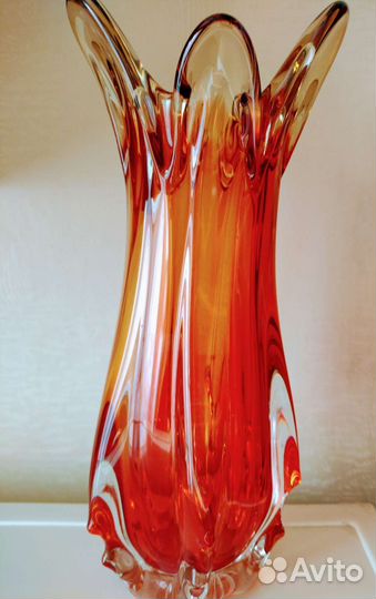 Ваза и пепельница богемское стекло