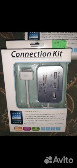Apple переходник+HUB+картридер на iPad1,2,3.iPhone