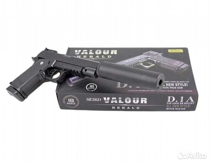 Детский пистолет металлический с пульками