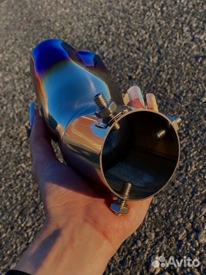 Насадка на глушитель Сердце Градиент Изогнутая