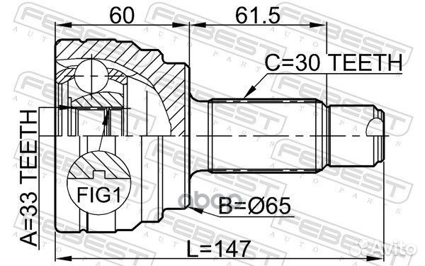 ШРУС наружный к-кт 33x65x30 BMW X5 06-13 1910E70