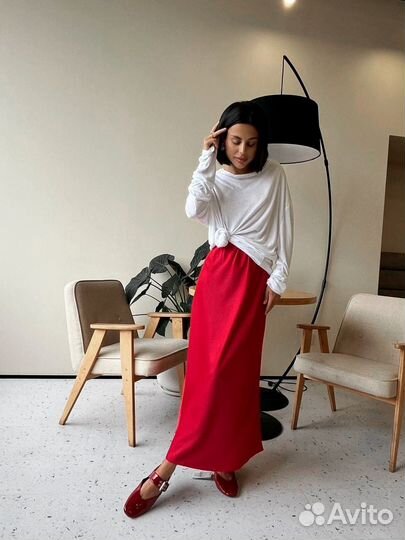 Лаковые красные балетки