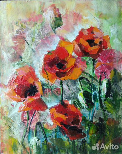 Картина маслом Цветы Маки