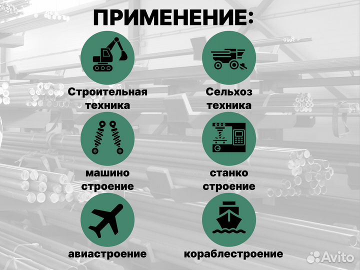 Шток хромированный пруток 40 мм ск45