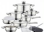 Набор посуды 19 предметов нержавеющая сталь