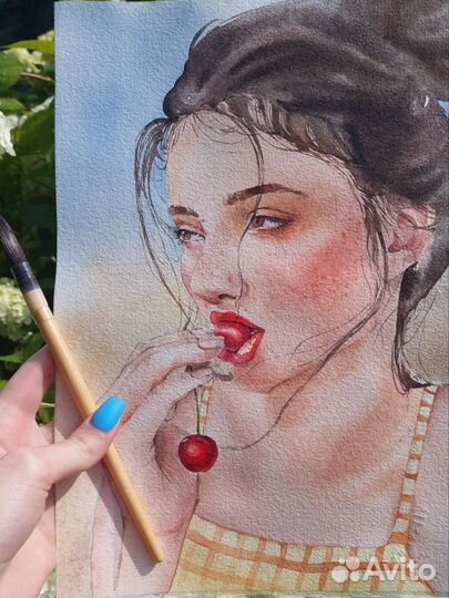 Портрет по фото, портрет питомца, картины акварель