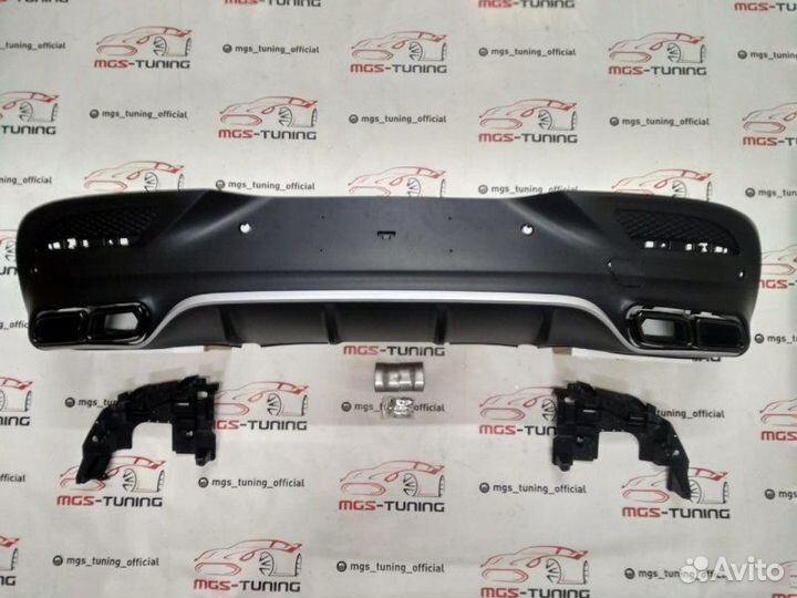 Диффузор хром и черные насадки GLE Coupe 63 AMG