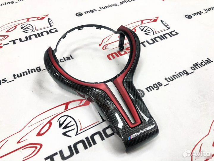 Карбоновая вставка M-Performance в руль BMW Red