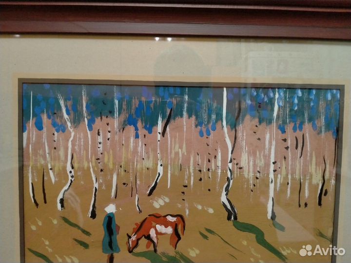 Картина. Девочка с телёнком. А.Г. Суханов