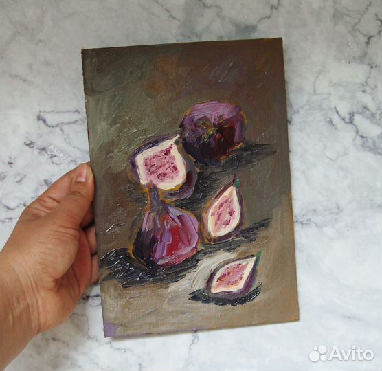Картина маслом инжир, натюрморт маслом