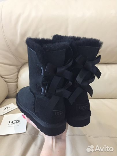 Натуральные Угги Ugg Australia Bailey Bow Black