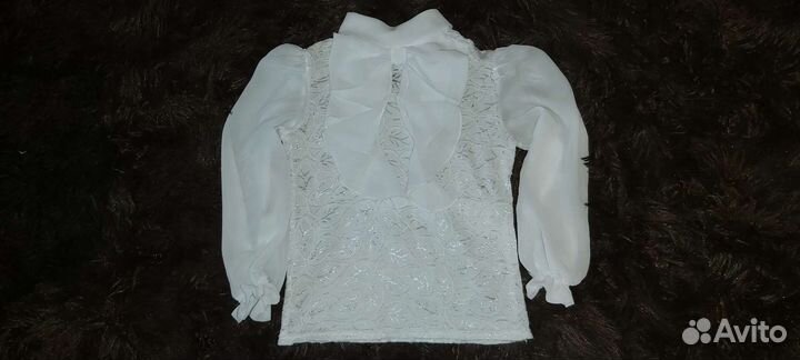 Блузка белая для девочки 134