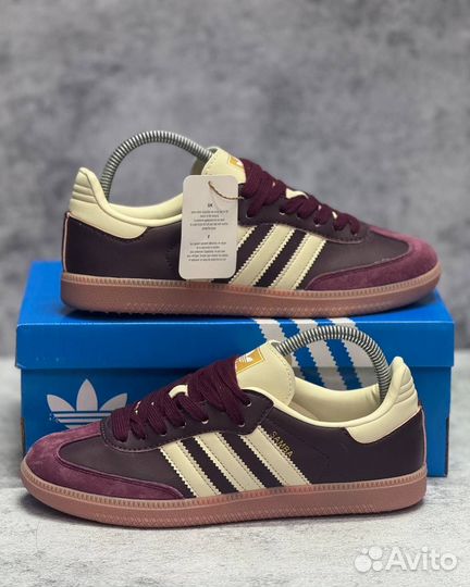 Кроссовки женские Adidas samba burgundy