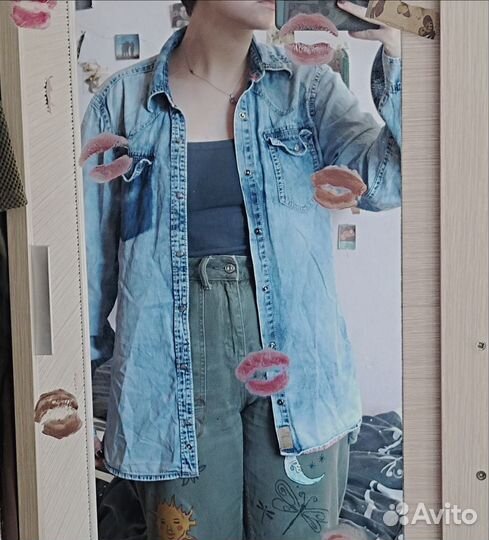 Джинсовая рубашка QS унисекс