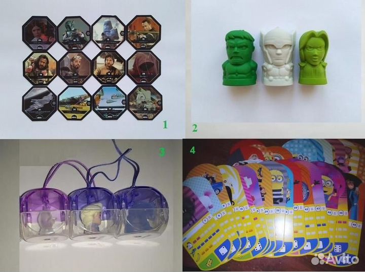 Фигурки (карточки) из разных коллекций