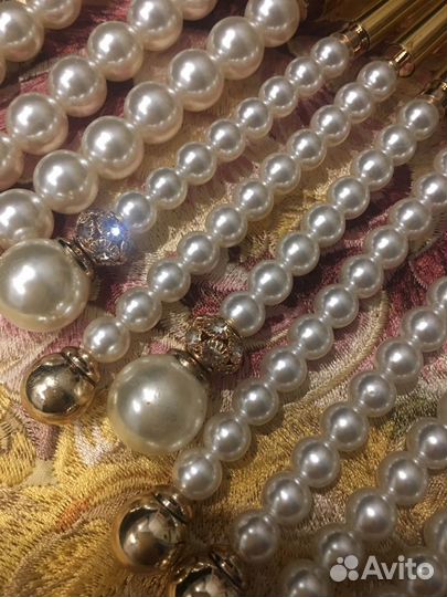 Набор кисти для макияжа со стразами и жемчугом