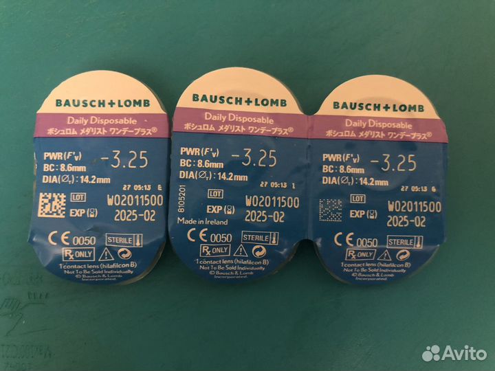 Линзы контактные bausch -3,25