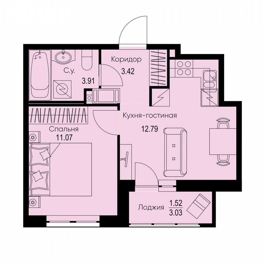 1-к. квартира, 32,7 м², 5/9 эт.