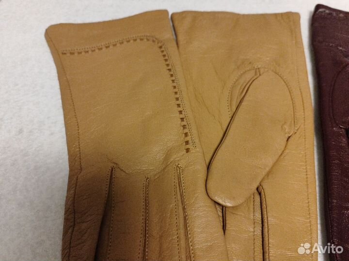 Перчатки женские кожаные размер 7