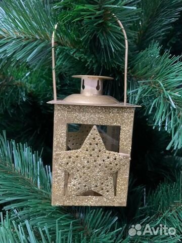 Подсвечник металлический Фонарик 12,2 см, елка/зве