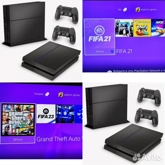 Sony PlayStation 4 PS4 500gb, 2 джойстика. Игры
