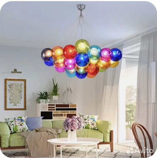 Светильник подвесной люстра стеклянная