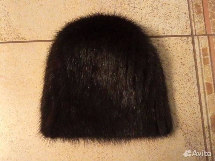 Шапка женская трикотаж+ норка